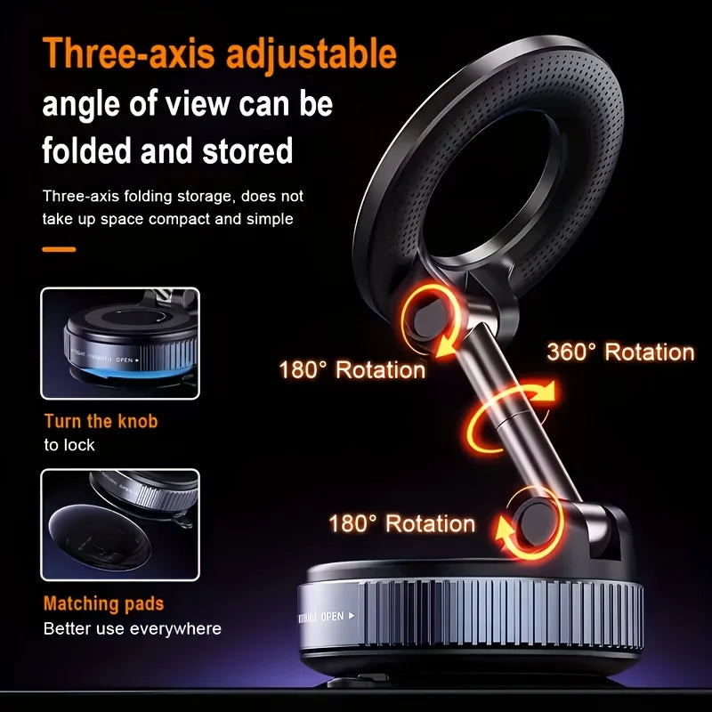 Strong Magnetic Car Phone Holder Foldable Design 360° Adjustable