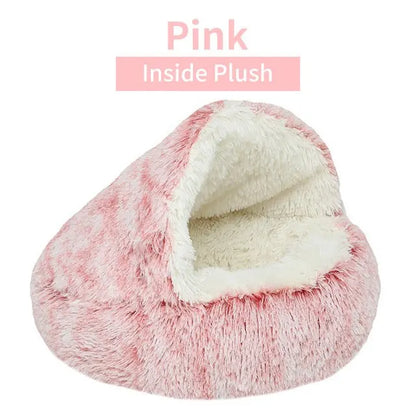 Soft Plush Pet Bed with Cover Round Cat Bed Mattress