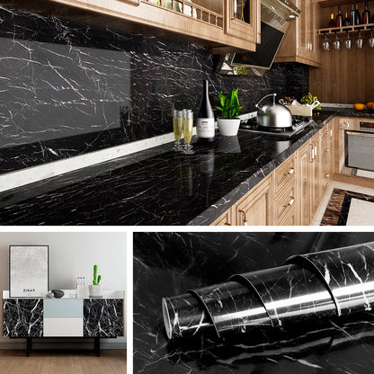 Marble Kitchen Oil-Proof Film Proof Self-Adhesive Wallpaper
