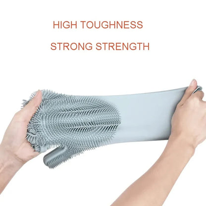 Magic Silicone Gloves Cleaning Dishwashing Scrubber Dish