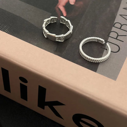 VENTFILLE 925 Sterling Silver Finger Rings Hollow Chain