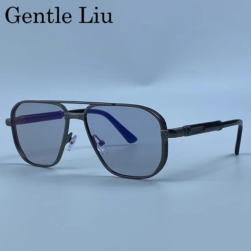 Square Punk Metal Frame Sunglasses Men Luxury Designer