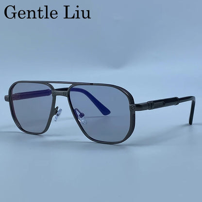 Square Punk Metal Frame Sunglasses Men Luxury Designer