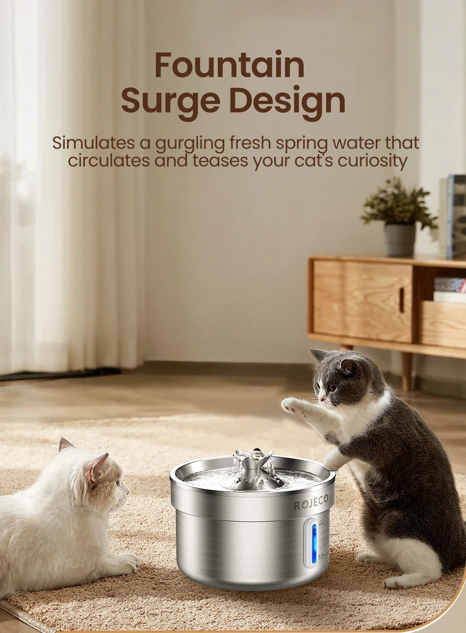 Stainless Steel Pet Drinking Fountain Automatic Water Fountain