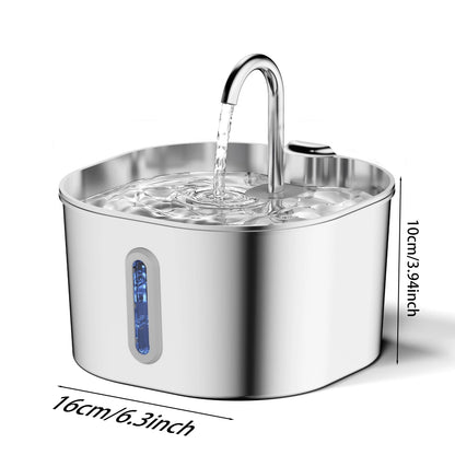 Automatic Cat Water Fountain Square Stainless Steel