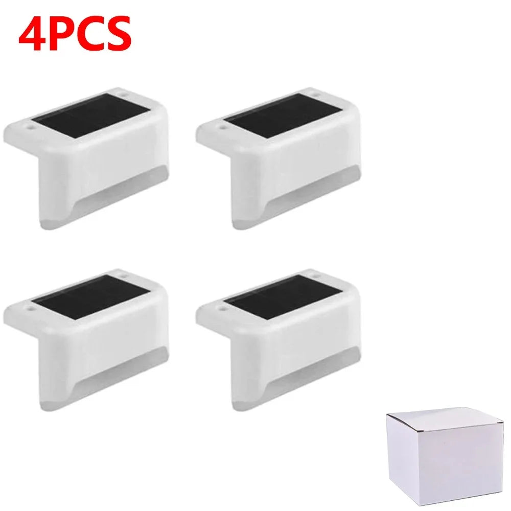 Warm White Solar LED Step Lights Waterproof Outdoor