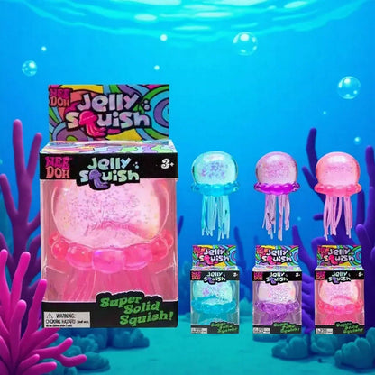 Jellyfish and Cube Squid Toys Soft Jelly Squeezing Stress