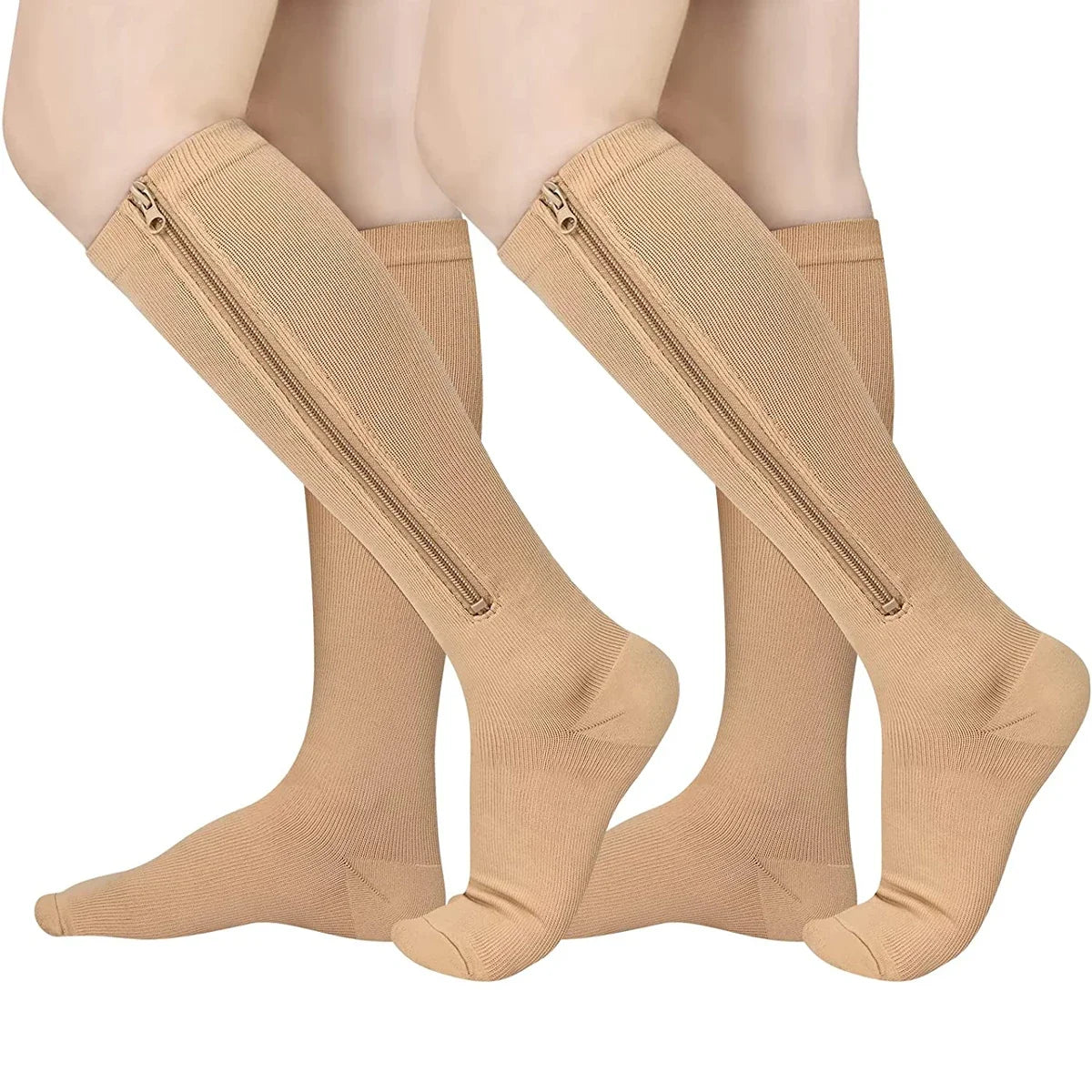 1 Pair Zipper Compression Socks Women Men Pain Relief