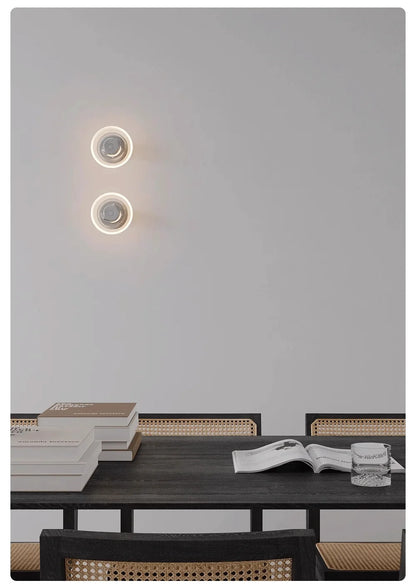 Modern Round Crystal Bedside Lamp Bedroom Living Room