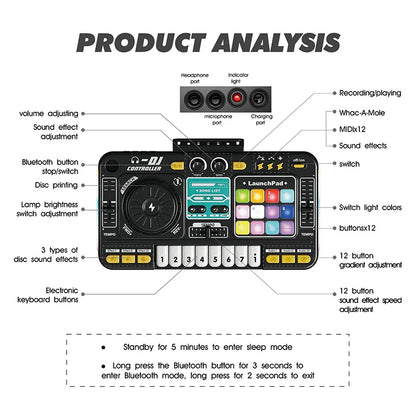 Kids Simulation DJ Mixer Controller Toys Multifunctional