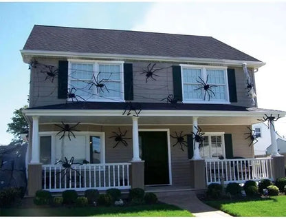 Halloween Plush Spider, 30-200cm Outdoor Giant Spider Decor Chamber Prank Black Spider