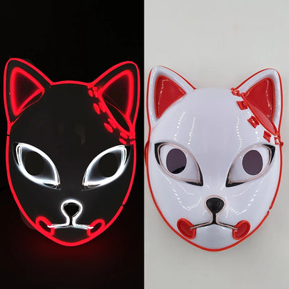 Glowing  Demon Slayer Mask Cosplay Japanese Cartoon
