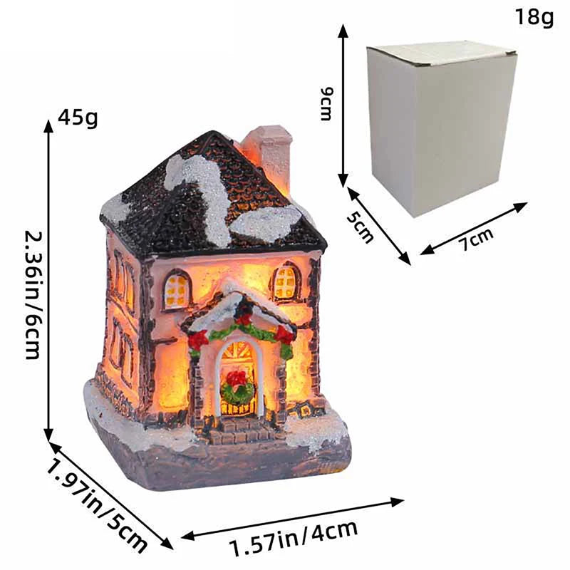 Xmas Gifts Mini LED Christmas Village Houses Decoration