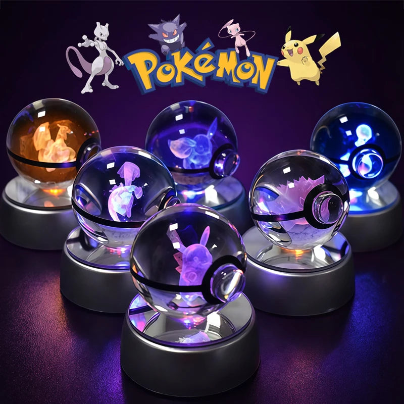 Pokemon Crystal Ball 3D Mewtwo Pikachu Gift