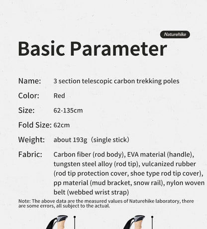 Trekking Poles Carbon Fiber Climbing Stick