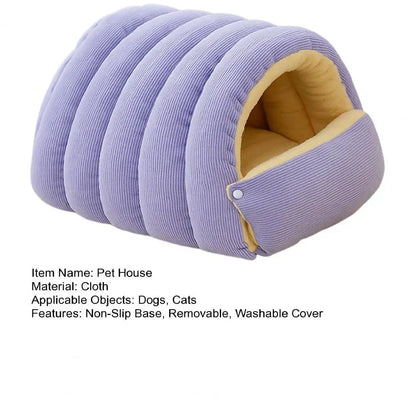 Pet House with Non-slip Base Washable Pet Bed