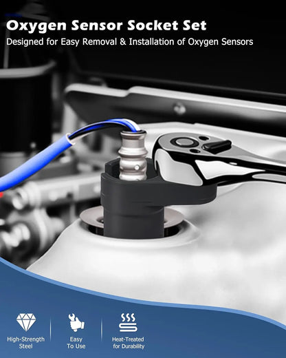 Universal Oxygen Sensor Socket Set O2 Lambda Sensor Removal