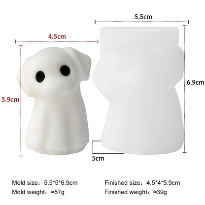 DIY Halloween Candle Spook Puppy Cat Silicone Mold
