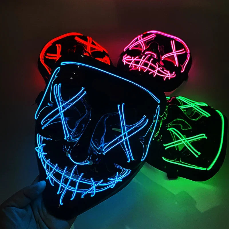 Wireless LED Purge Mask Halloween Horror Party Carnival Cosplay