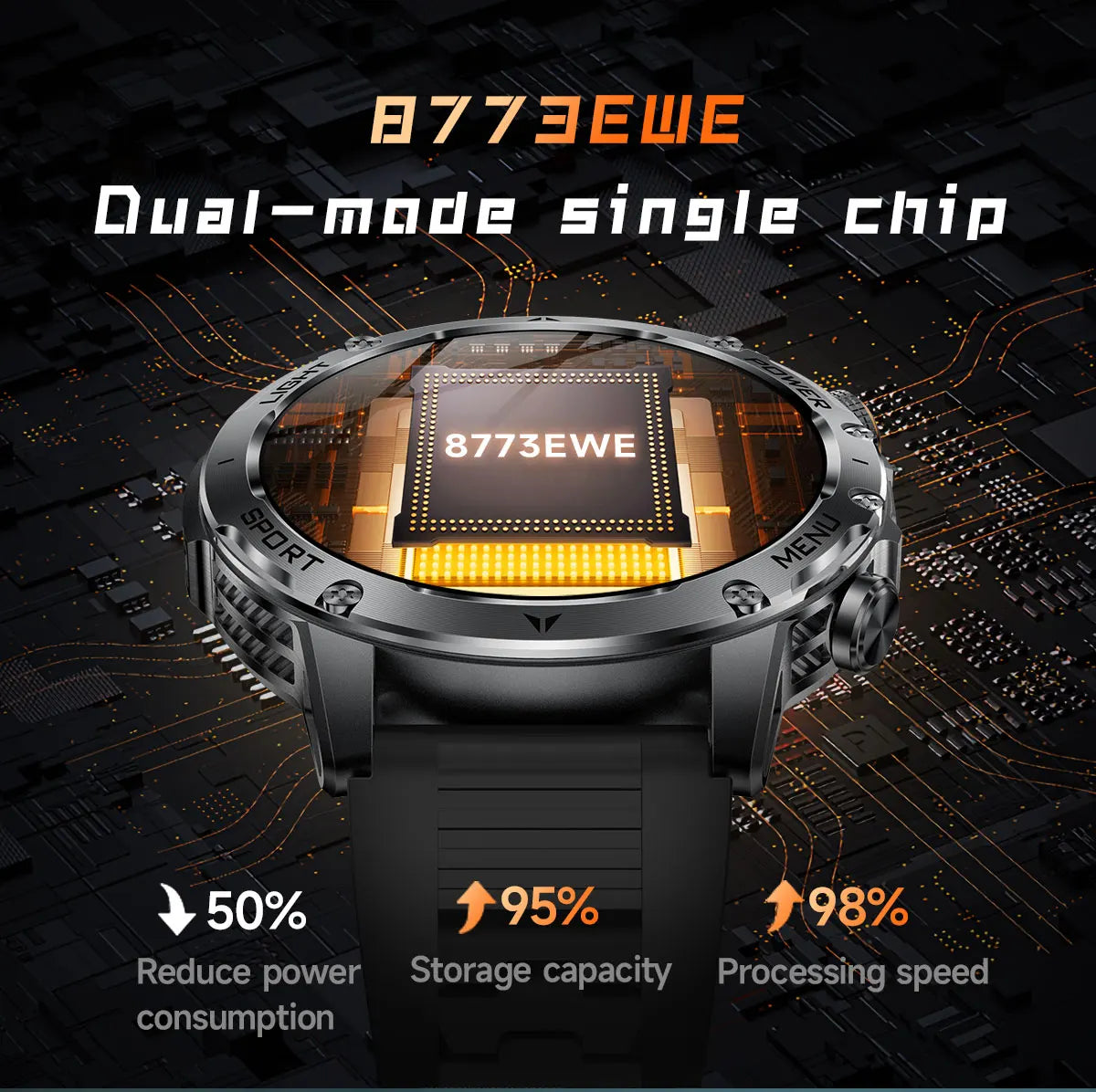 New Military T-Rex 3 Ultra 1000mAh Battery Smart Watch