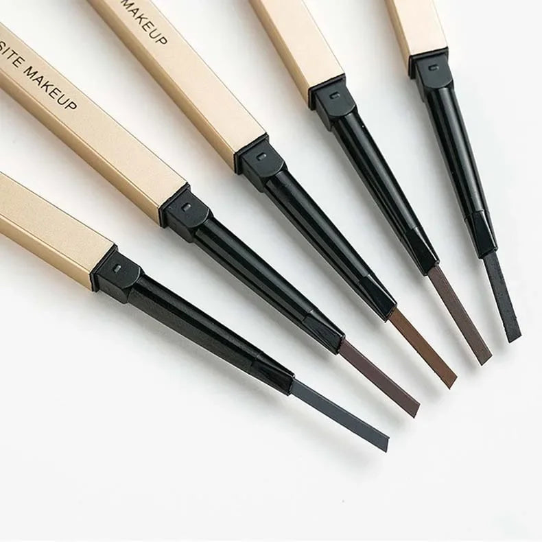 Double Head Eyebrow Pencil with Brush Waterproof Smooth
