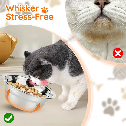Elevated Cat Bowls Raised Wood Stand Feeder