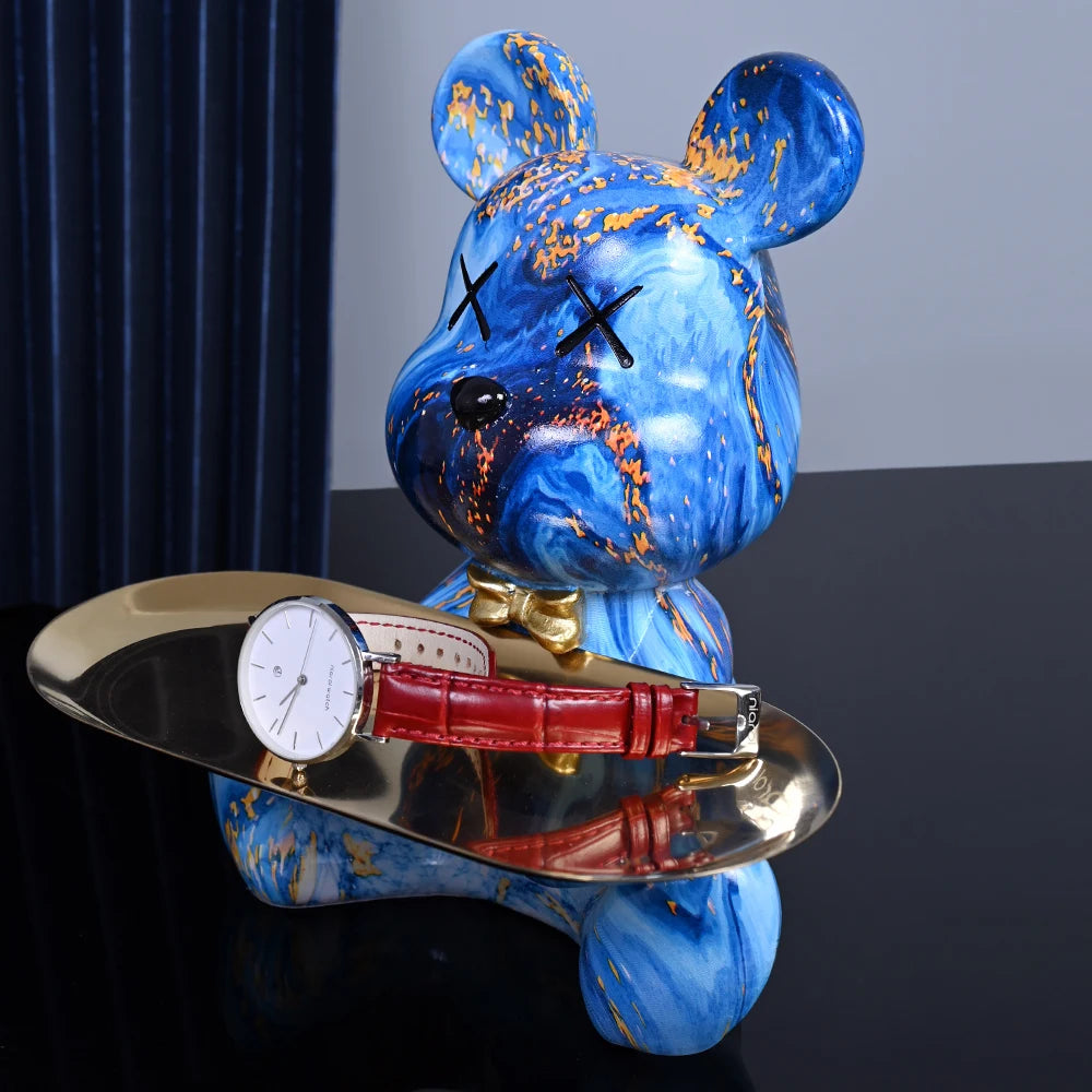 Colorful Bear Statues and Sculptures Butler Figure Ornaments