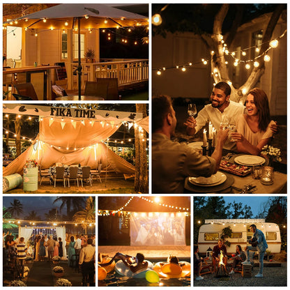 Waterproof G40 String Lights Shatterproof Plastic E12 1W Bulbs