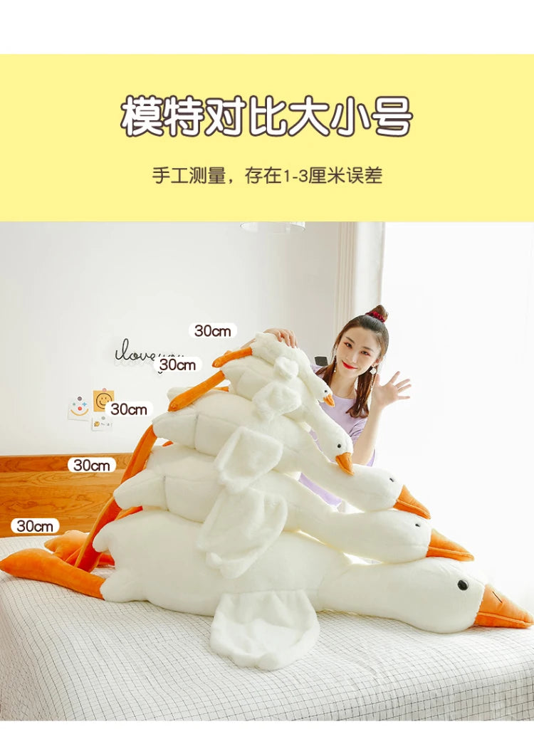 90-190cm Lovely Big White Goose Throw Pillow Plush Toy
