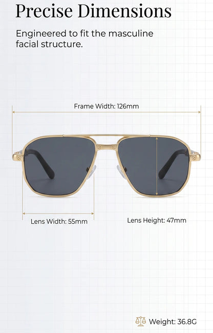 Square Punk Metal Frame Sunglasses Men Luxury Designer