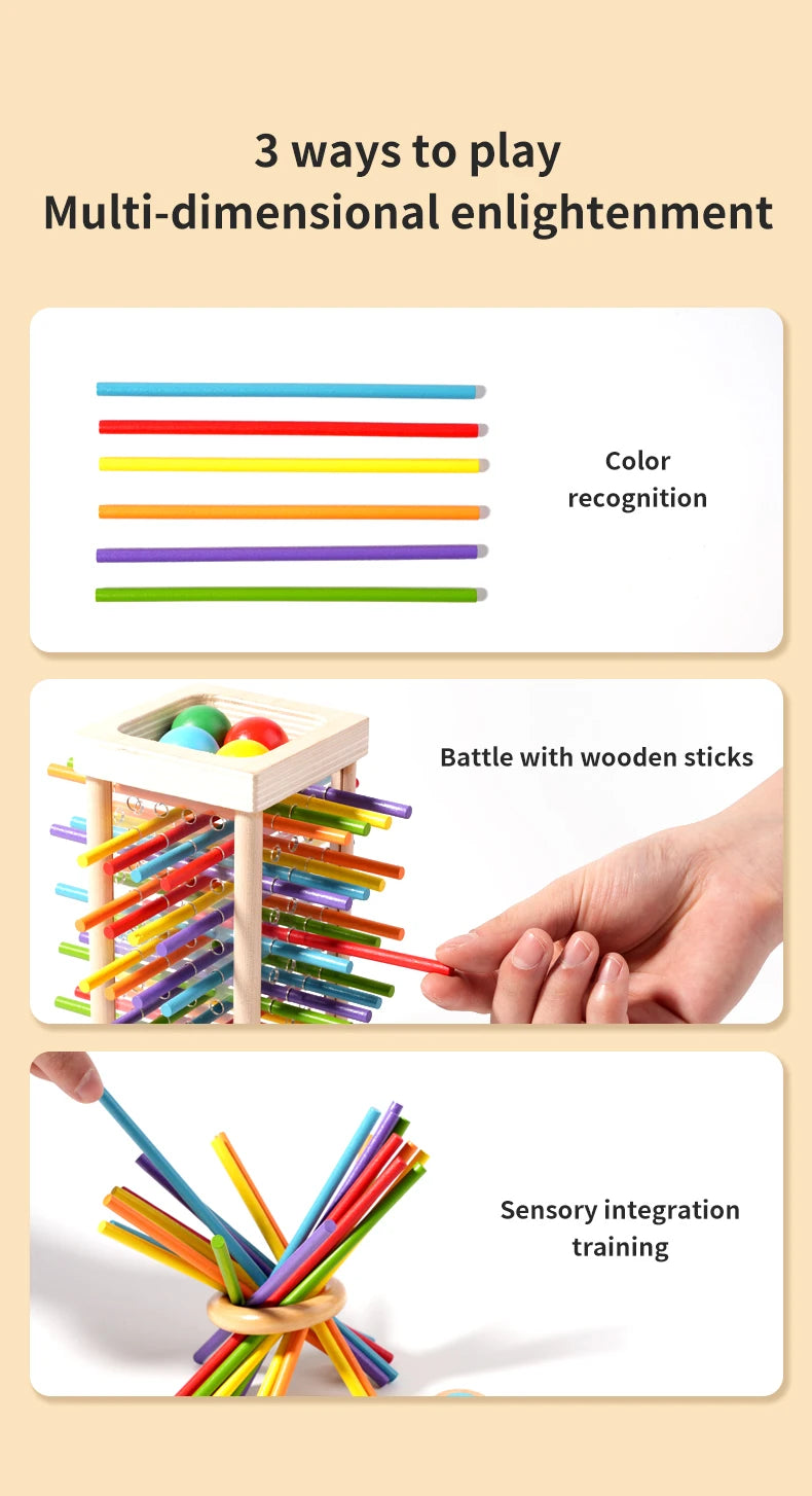 Parent child interactive wooden stick children's