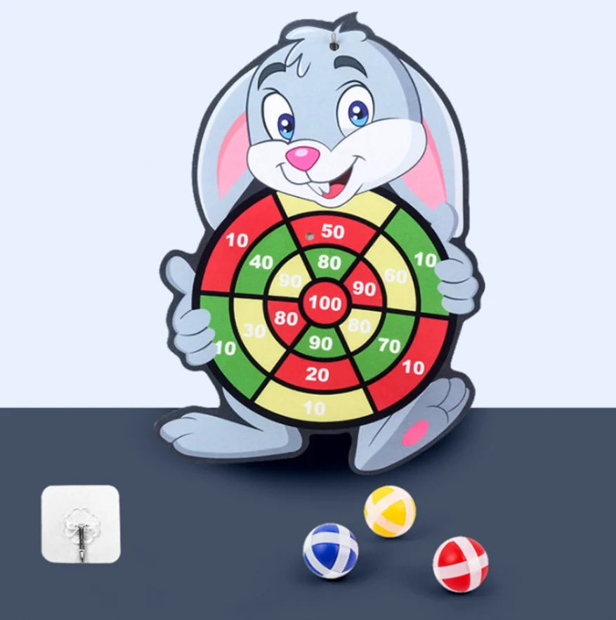 Child Montessori Toys Cartoon Animal Dart Board Sticky Ball