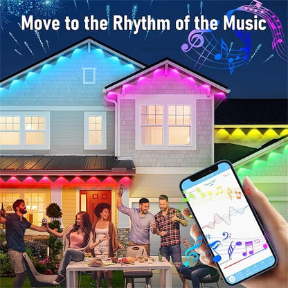 60M Smart RGB Eave Lights App & Remote IP67 Permanent