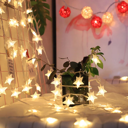1.5M/3M/6M/10M 80Leds Star String Lights Christmas Garland