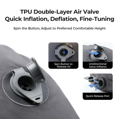 Inflatable Camping Pillow, Ergonomic Pillow