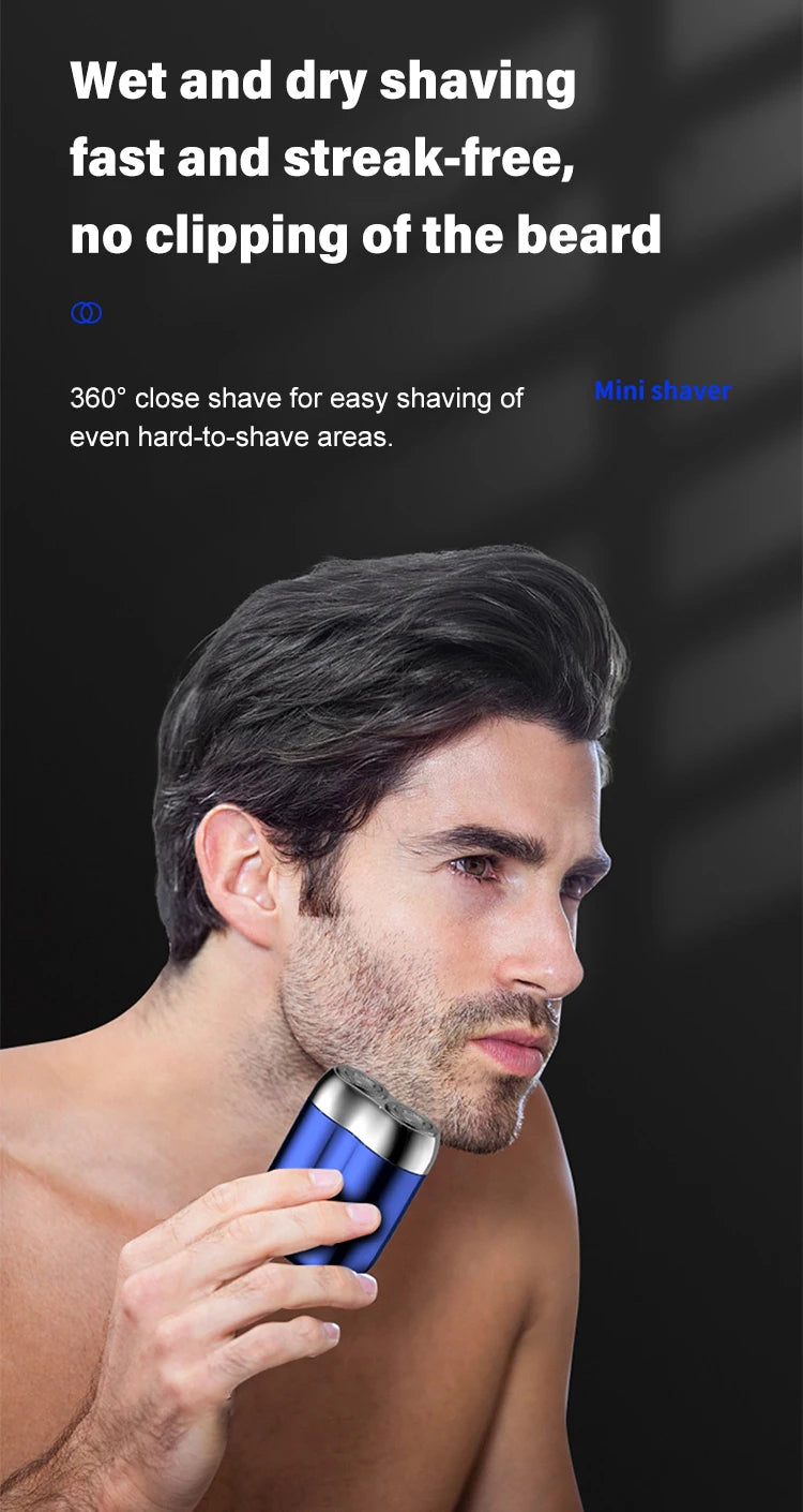 Portable Rotary Dual Ring Electric Shaver Men Shaver