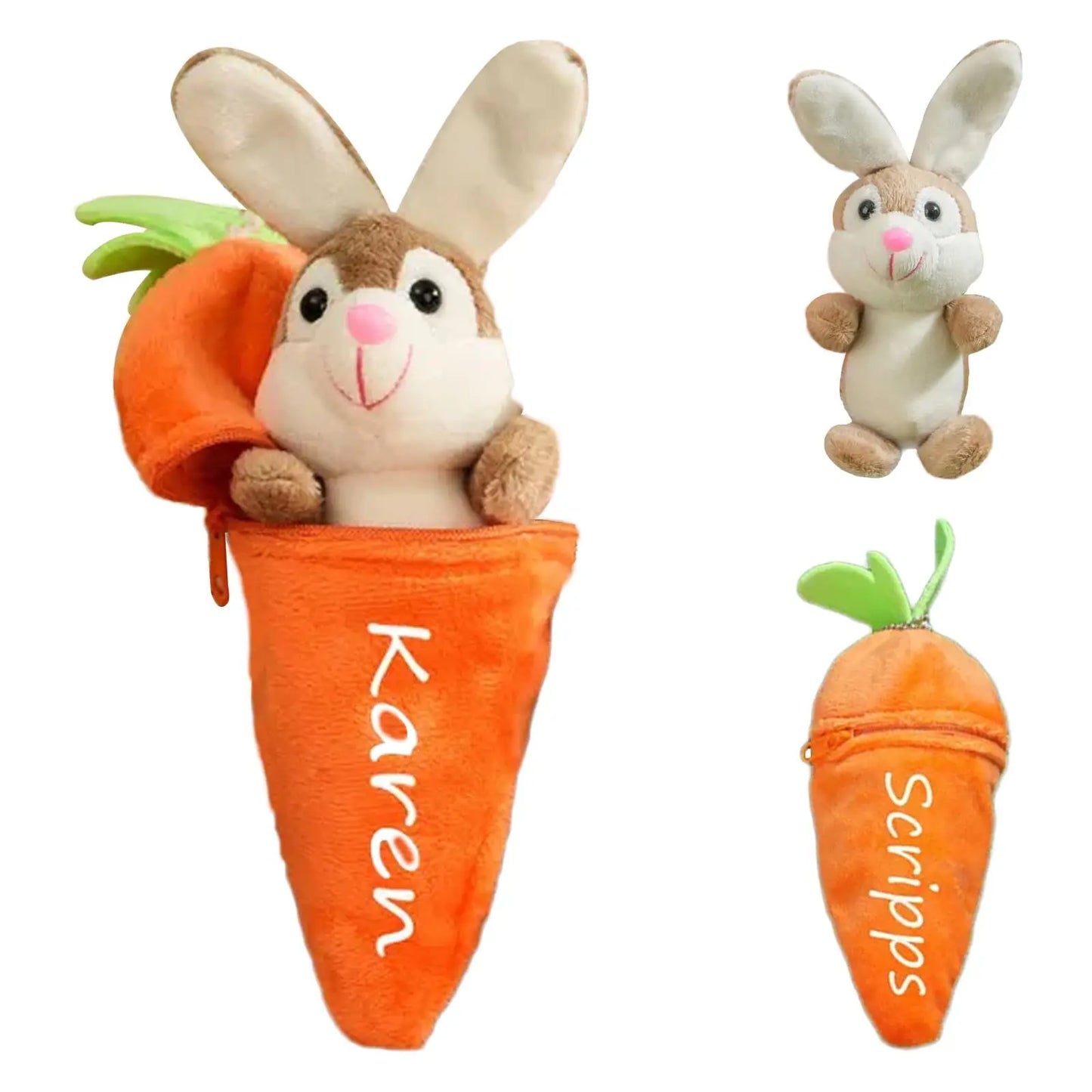 Custom Easter Plush Rabbit Keychain Personalized