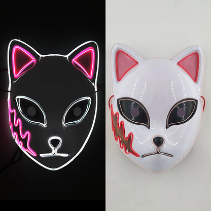 Glowing  Demon Slayer Mask Cosplay Japanese Cartoon