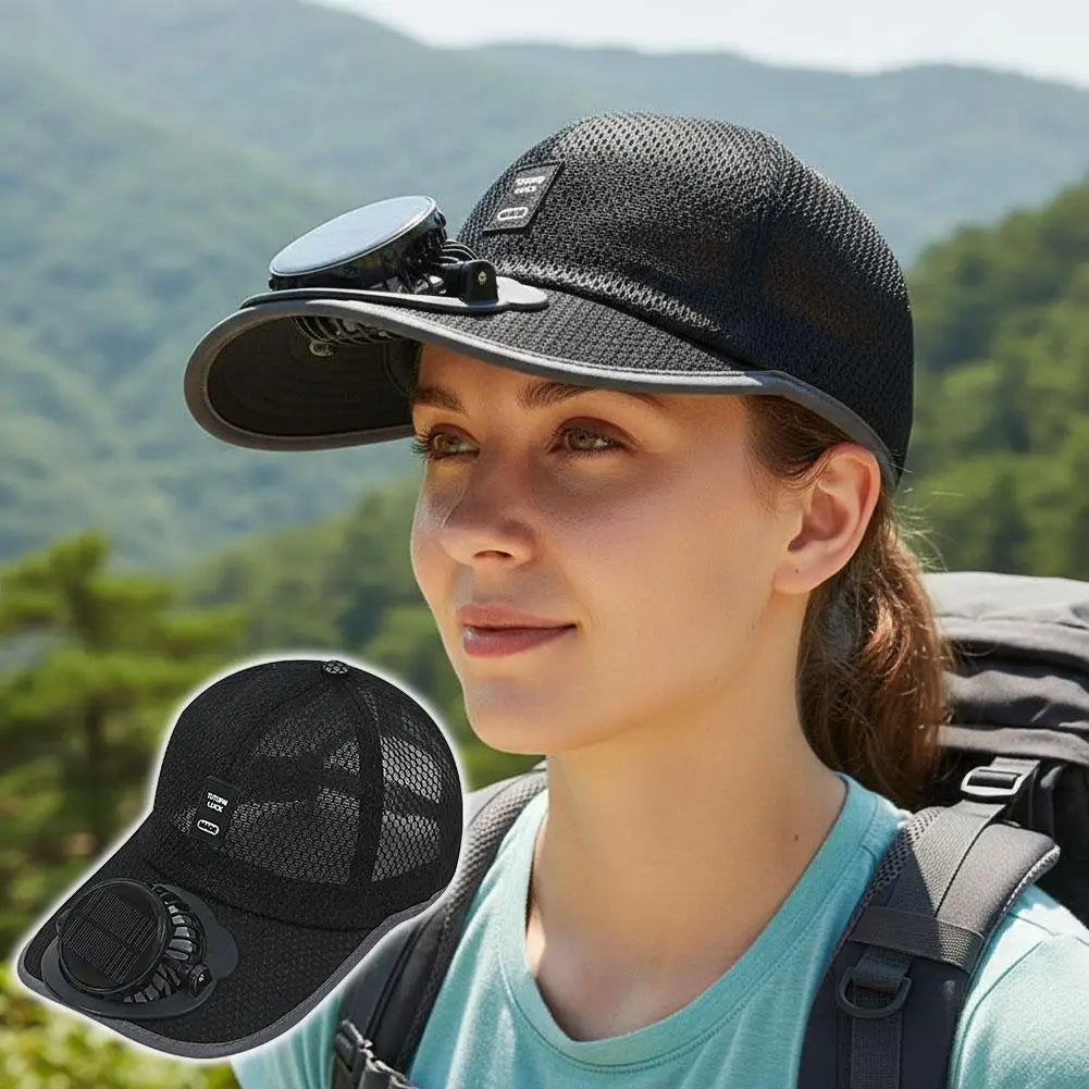 Breathable Sunhat with Solar Fan Sun Block Baseball Hat