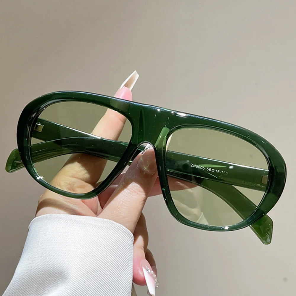 new fashion leopard gradient oval sunglasses for women