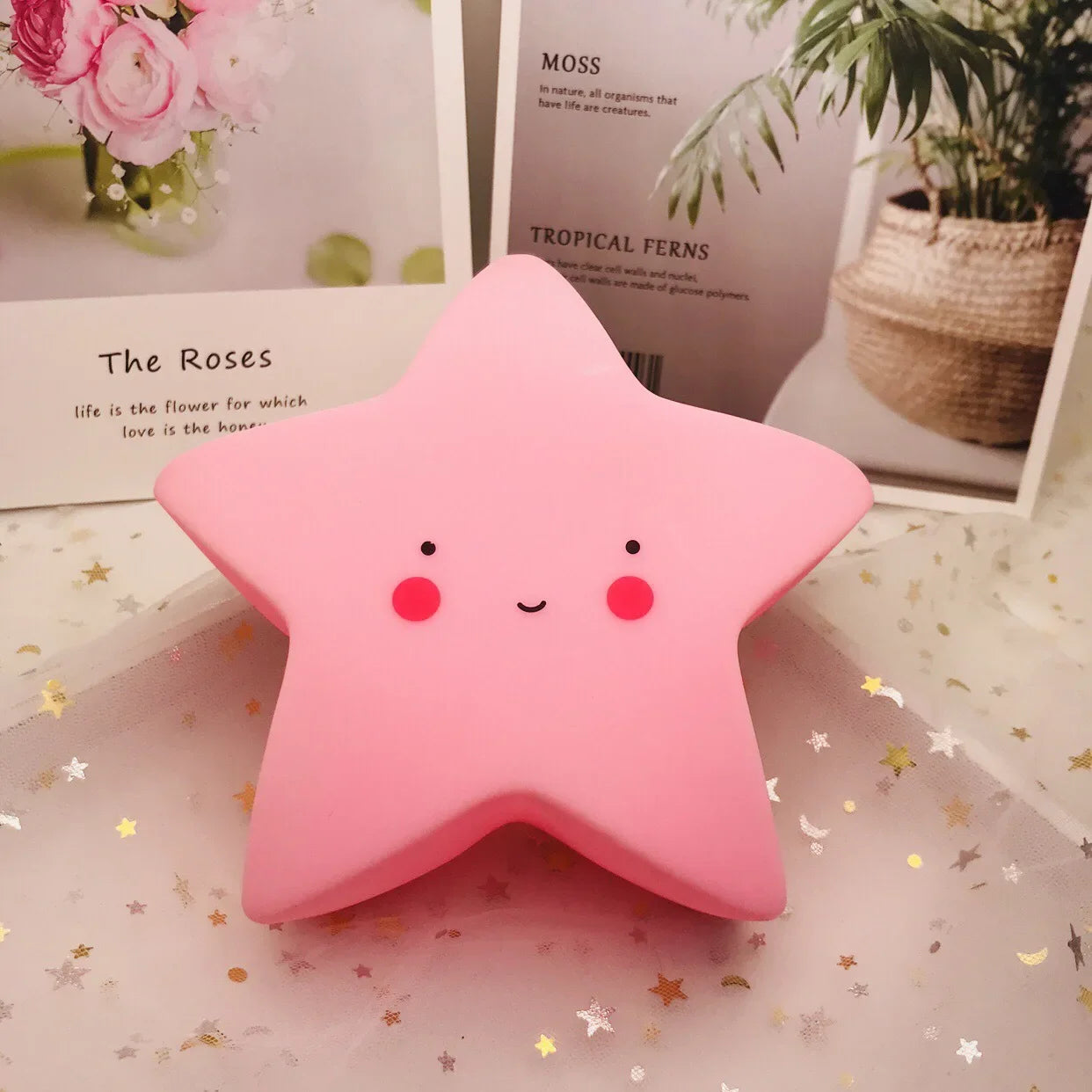 Mini LED Night Light Cartoon Fantasy Star Moon Interior Lighting
