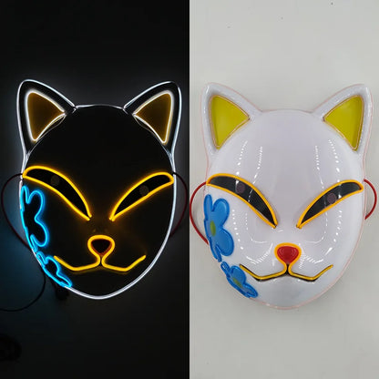 Glowing  Demon Slayer Mask Cosplay Japanese Cartoon