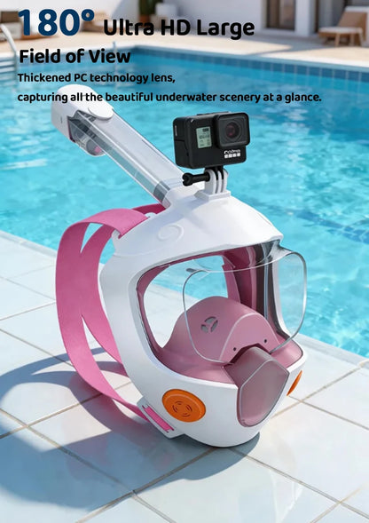 Full Face Snorkel Mask 180° Panoramic View Dry Top Snorkel