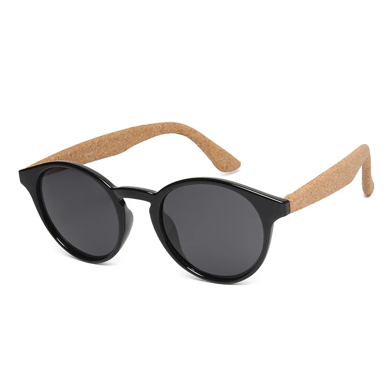 Kenbo Fashion Wood Grain Round Polarized Sunglasses