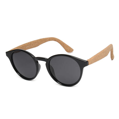 Kenbo Fashion Wood Grain Round Polarized Sunglasses