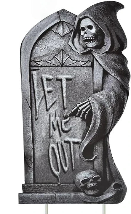 Halloween Tombstone Yard Sign Decorations with Stakes Skeleton