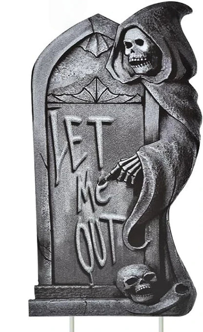 Halloween Tombstone Yard Sign Decorations with Stakes Skeleton