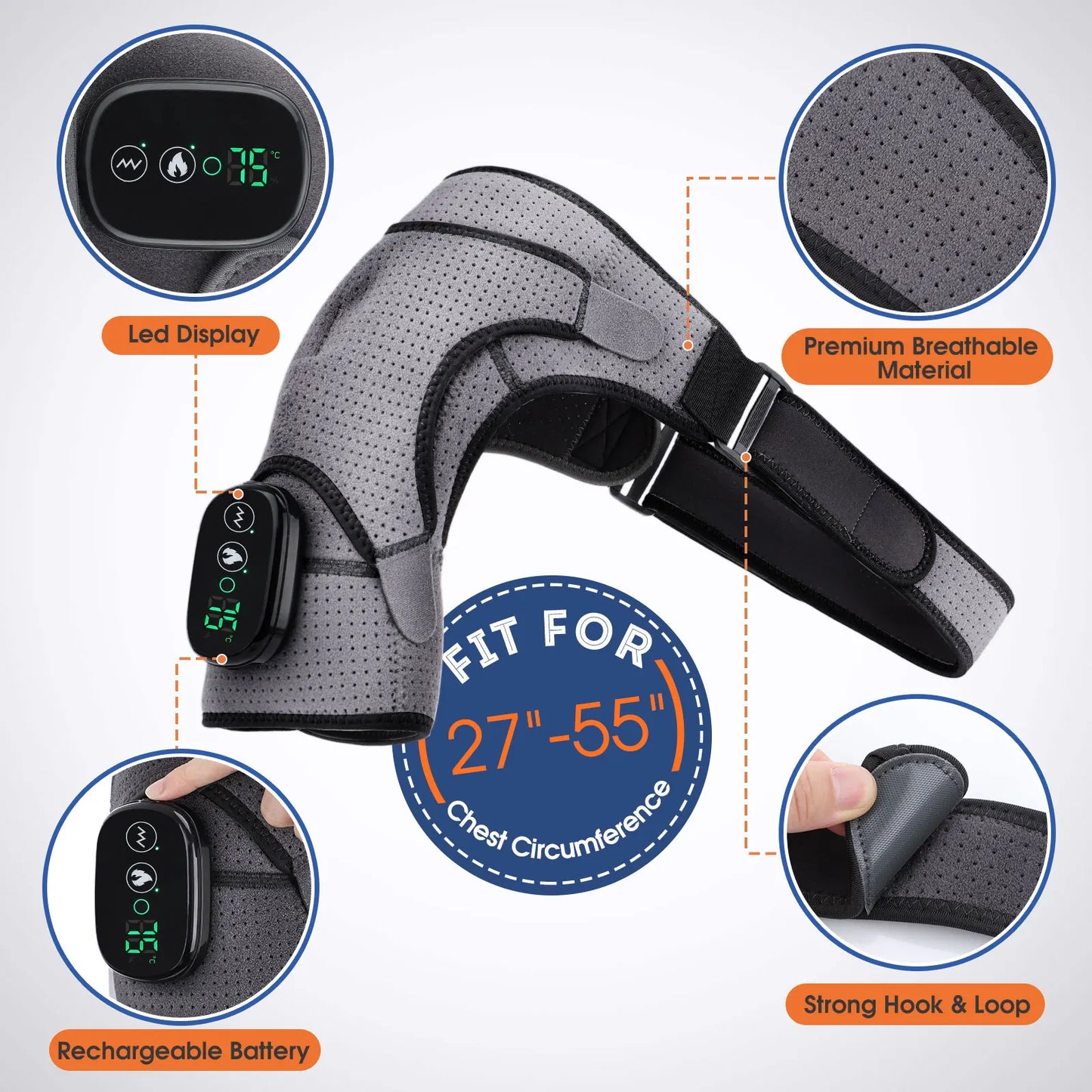 Electric Heating Shoulder Brace LED Display Vibration