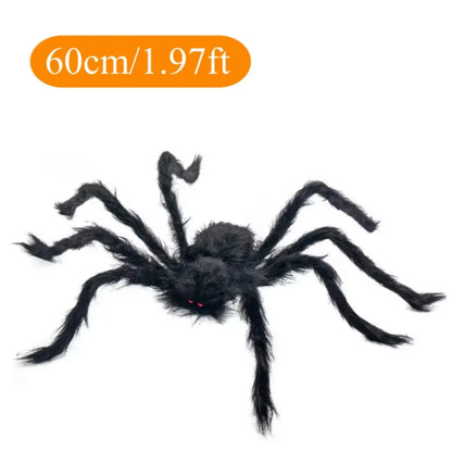 Halloween Plush Spider, 30-200cm Outdoor Giant Spider Decor Chamber Prank Black Spider