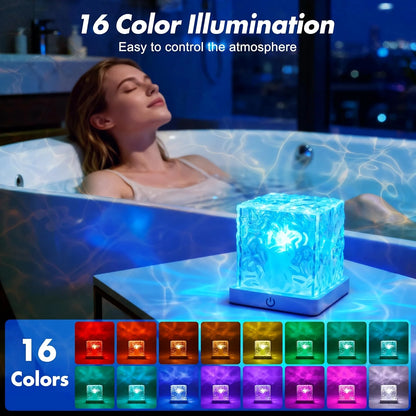 Rechargeable Shower Lamp with 16-Color Wave Projector